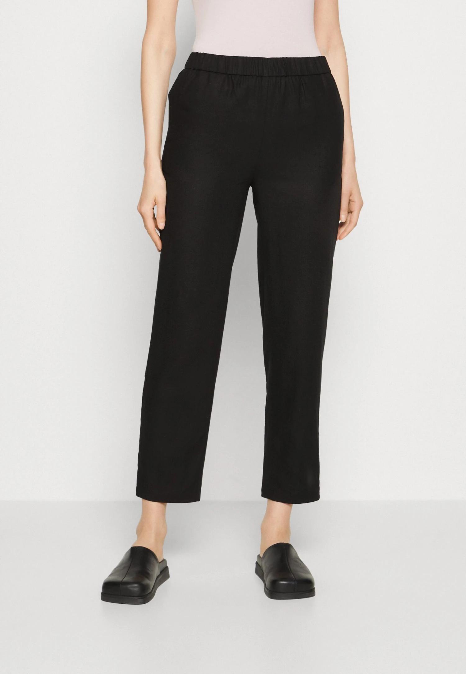 Anna Field Linen Mix - Broek - Black 1 Anna Field Linen Mix - Broek - Black