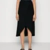 Anna Field Basic Wrap Over Midi Skirt- A-Lijn Rok - Black