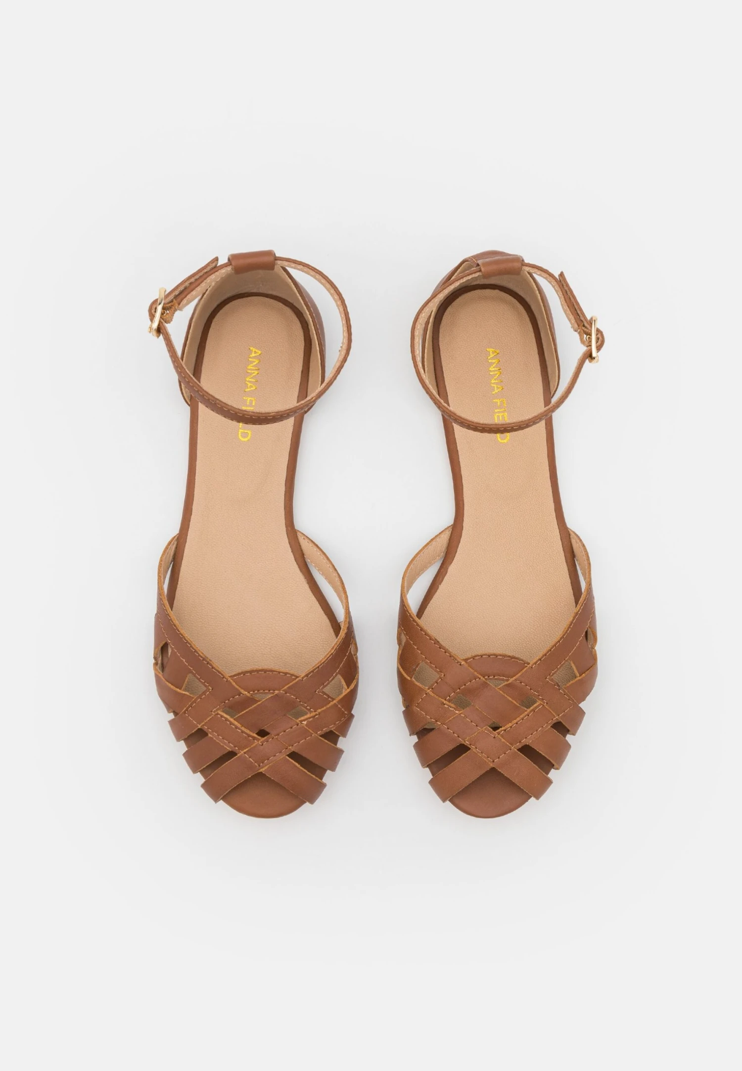 Leather- Peeptoe Ballerina'S - Cognac 6 Leather- Peeptoe Ballerina'S - Cognac - Afbeelding 6