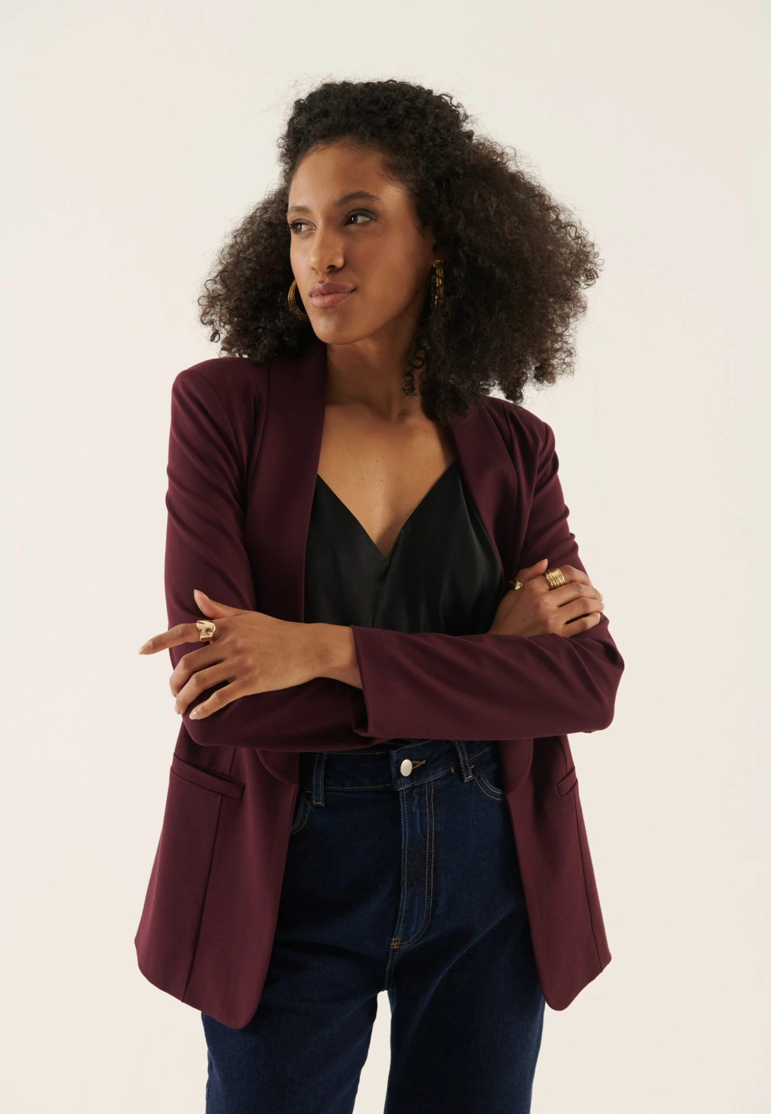Anna Field Blazer - Bordeaux 4 Anna Field Blazer - Bordeaux - Image 4