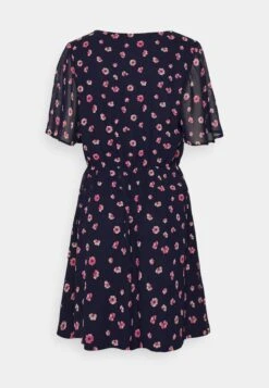 Anna Field V-Neck Sleeve Dress- Jurk - Dark Blue/Pink -Anna Field 3d8d3e90bbc2459cb8ab13568866af55