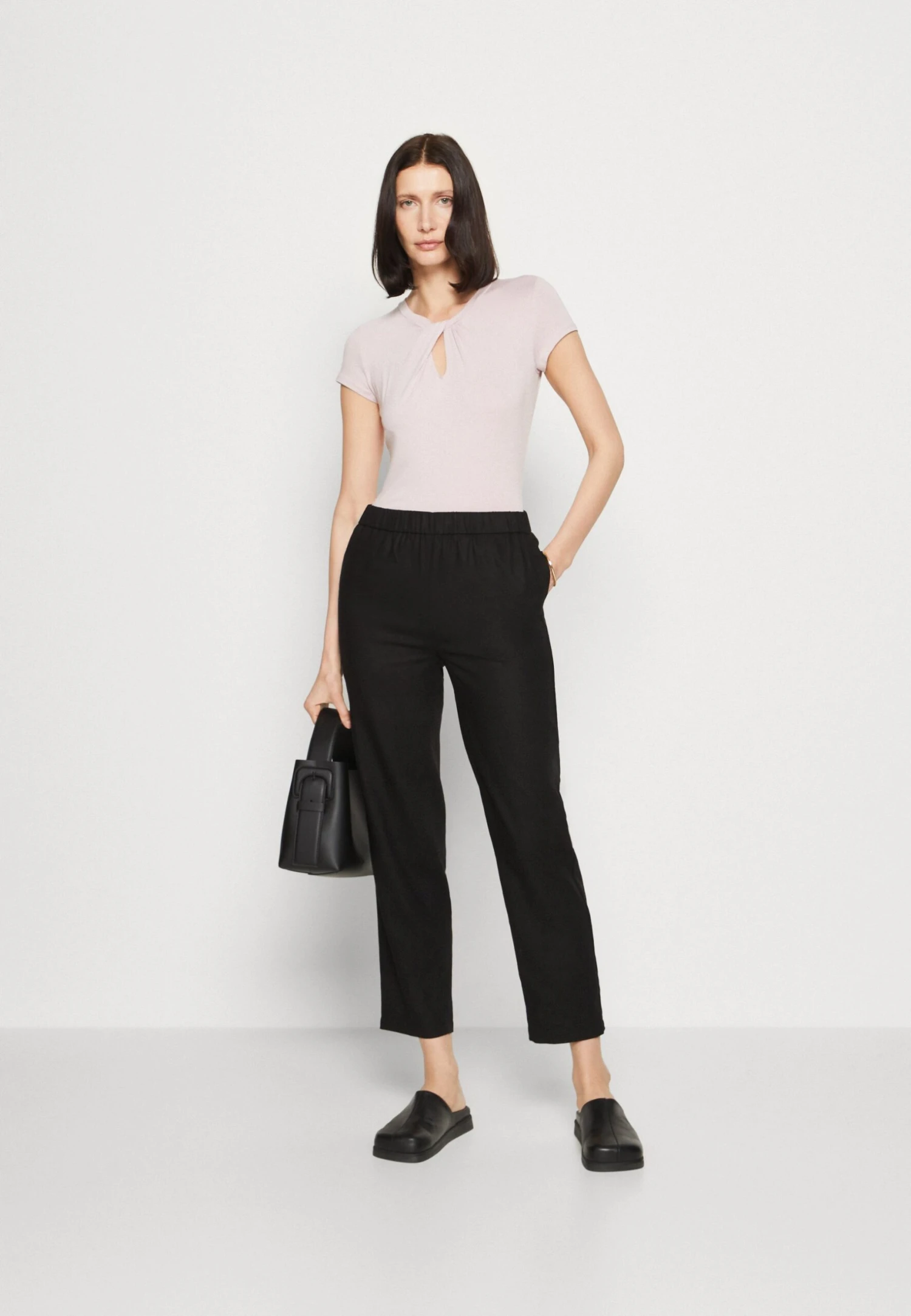 Anna Field Linen Mix - Broek - Black 2 Anna Field Linen Mix - Broek - Black - Image 2