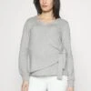 Sweater Met Rits - Mottled Light Grey