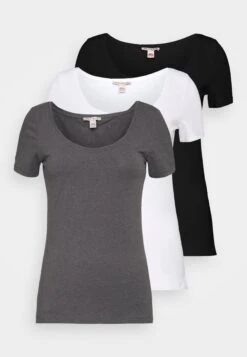 3 Pack - T-Shirt Basic - White/Black/Dark Grey