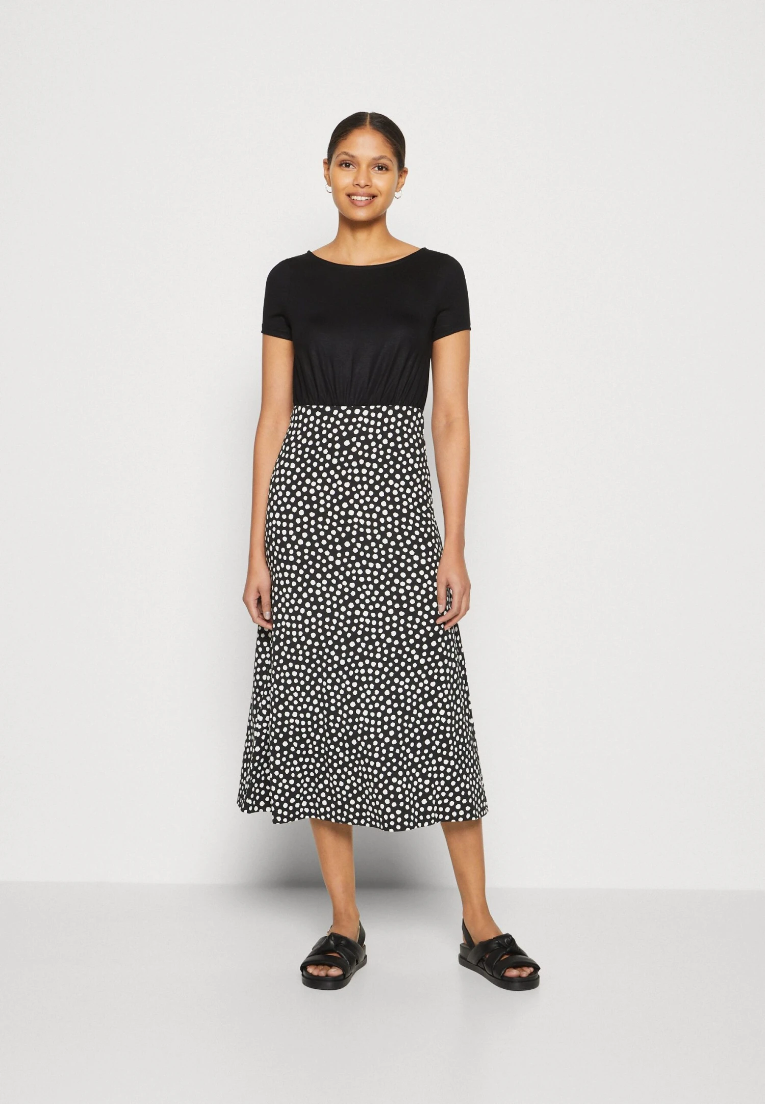 Anna Field Jerseyjurk - Black/White 1 Anna Field Jerseyjurk - Black/White