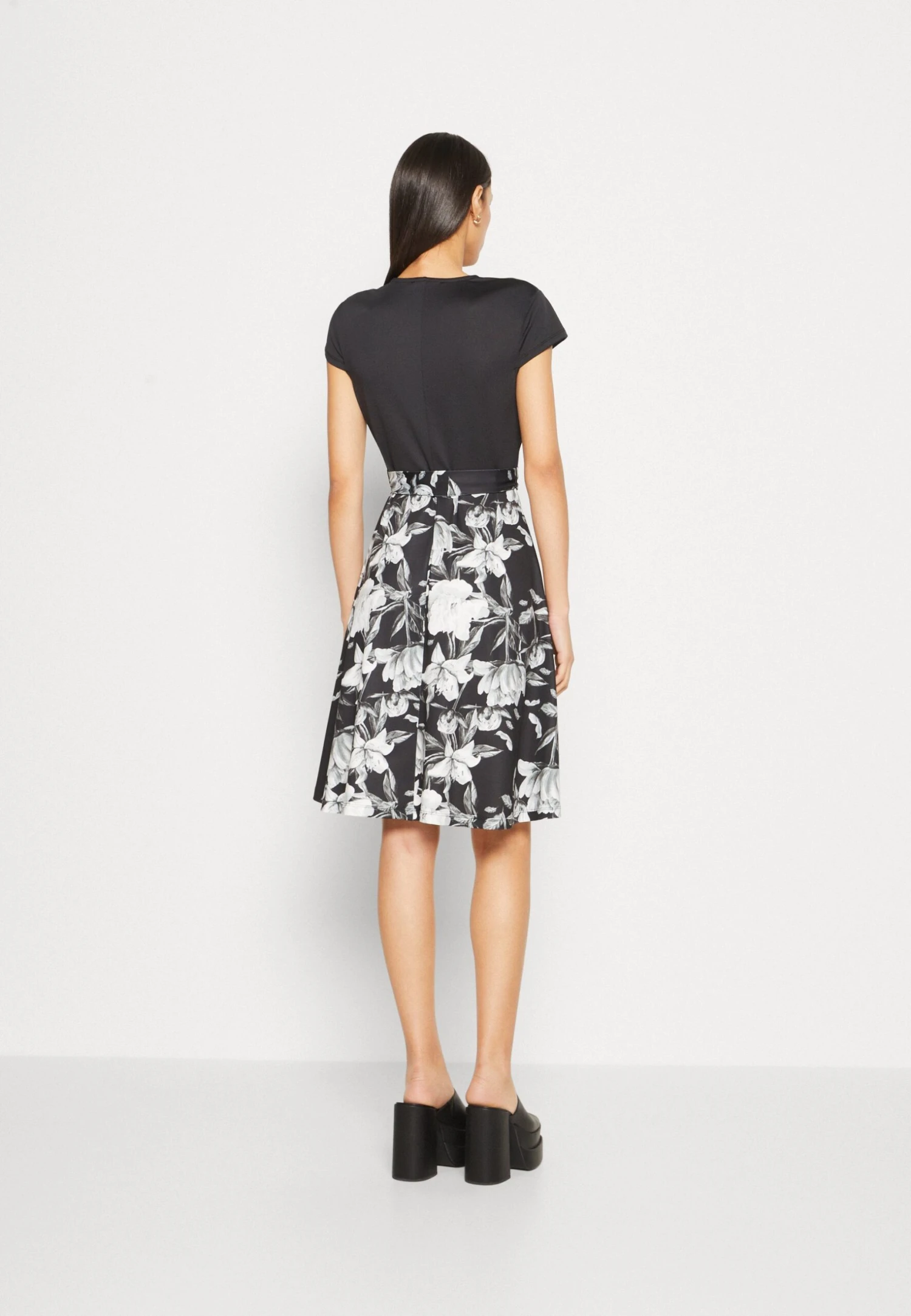 Anna Field Jerseyjurk - Black/Grey/White 4 Anna Field Jerseyjurk - Black/Grey/White - Image 4