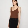 Anna Field Top - Dark Brown