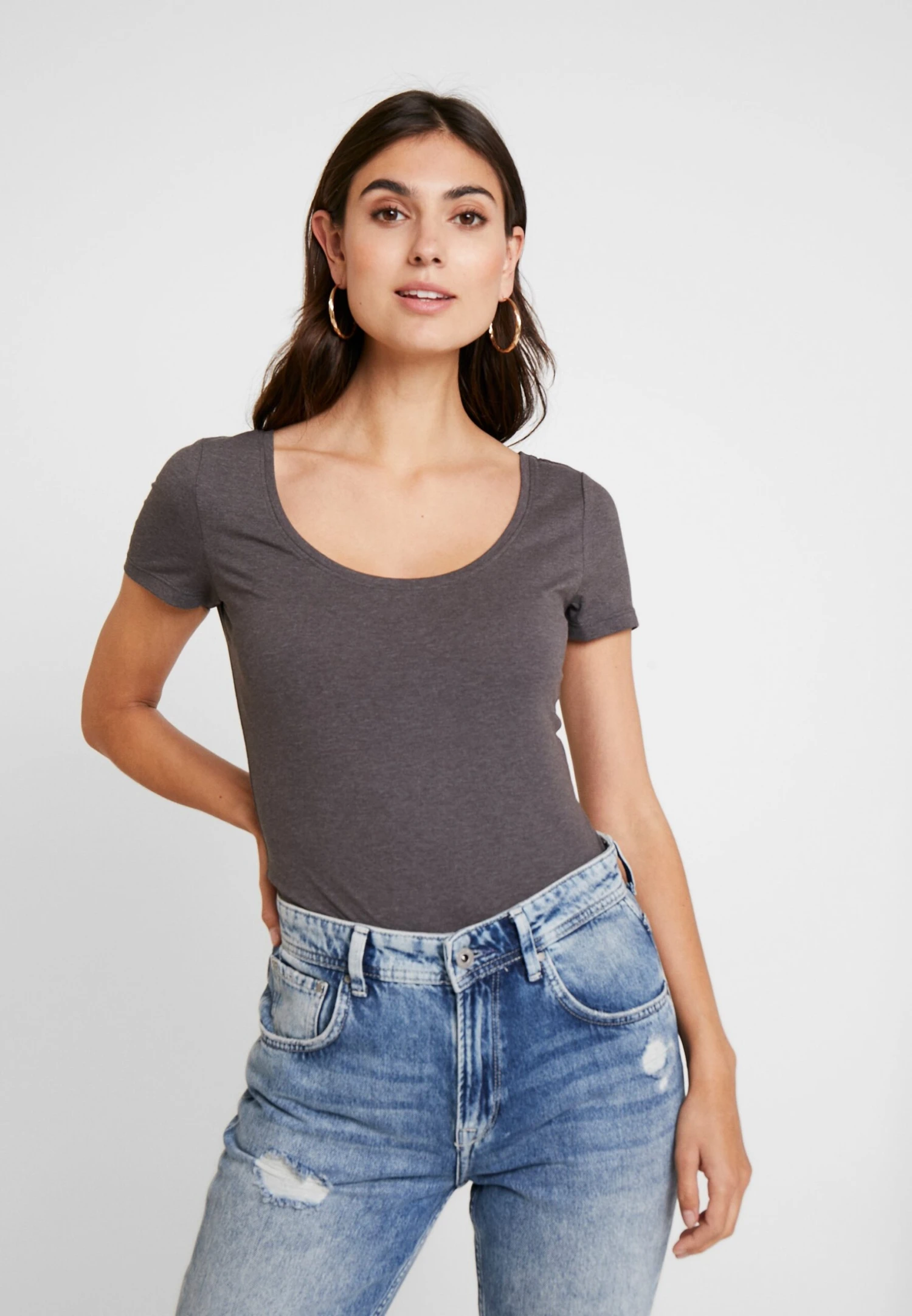 Anna Field 3 Pack - T-Shirt Basic - White/Black/Dark Grey 2 Anna Field 3 Pack - T-Shirt Basic - White/Black/Dark Grey - Afbeelding 2