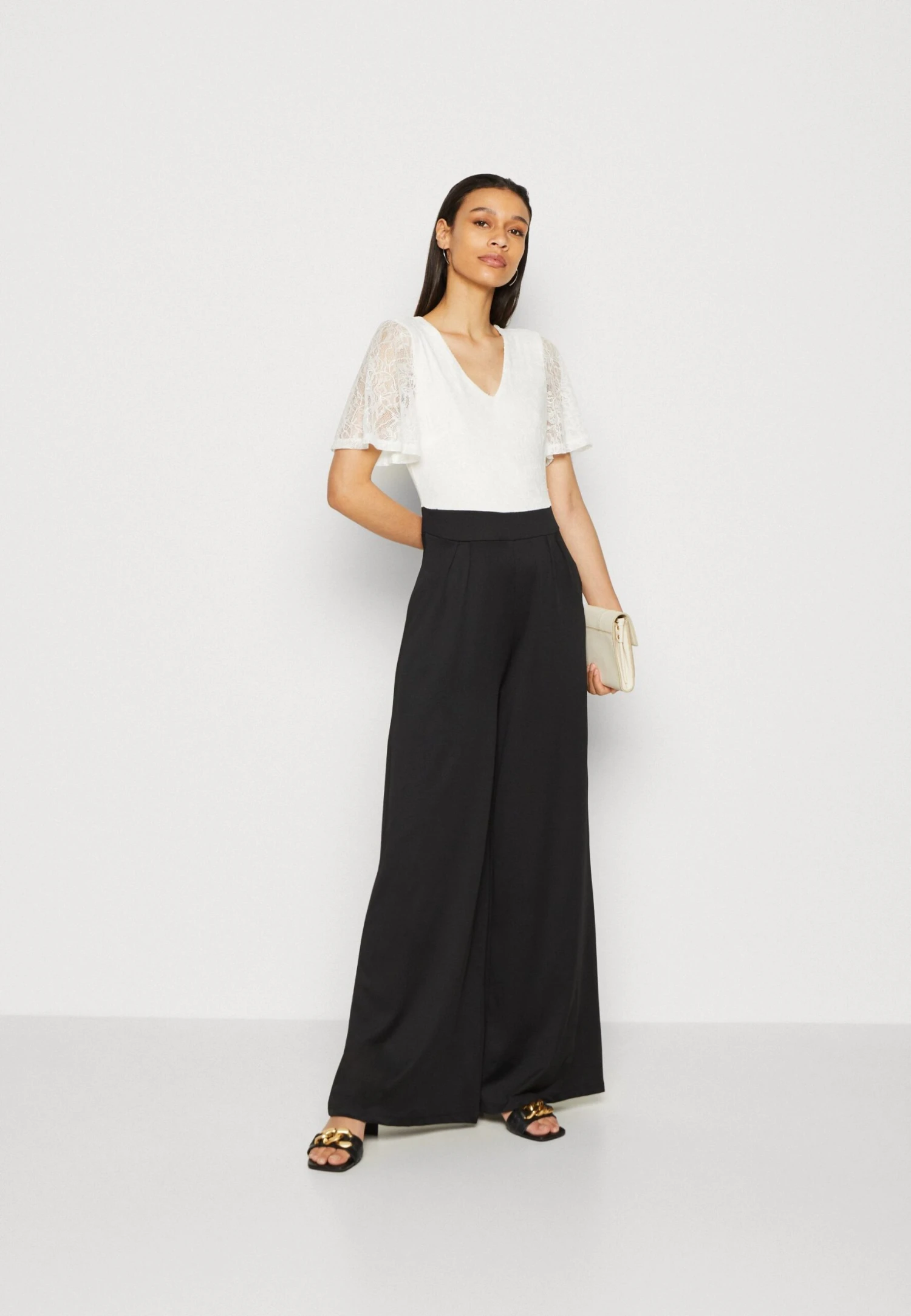 Anna Field Jumpsuit - White/Black 2 Anna Field Jumpsuit - White/Black - Image 2