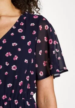 Anna Field V-Neck Sleeve Dress- Jurk - Dark Blue/Pink -Anna Field e22117504d58447ebe18dcca7cc0861c